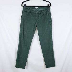 Carve Designs Corduroy Pants Womens 6 Green Raw Hem Tapered Goblincore Boho
